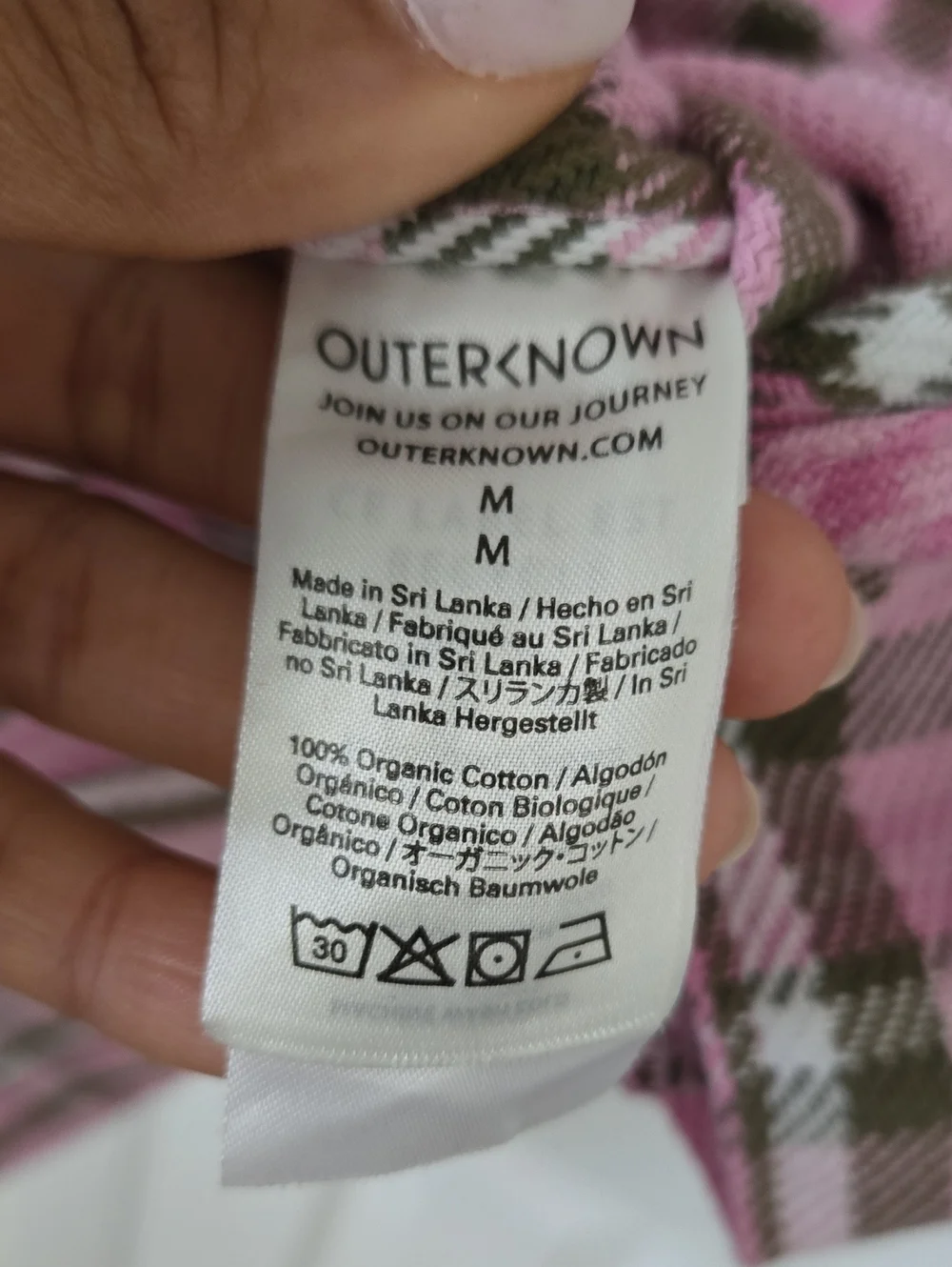 Outerknown Blanket Shirt Dress Pink Plaid Button Front Organic Cotton Shacket